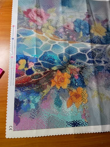 Customer photo review of 5D Diamond Painting – Giraffe With Flowers