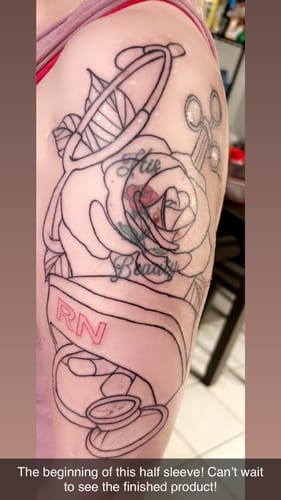 Customer photo review of Painless Tattoo Numbing Cream