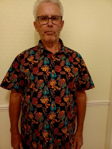 Customer photo review of Dark Tropics Rose & Hubble Cotton Poplin Fabric