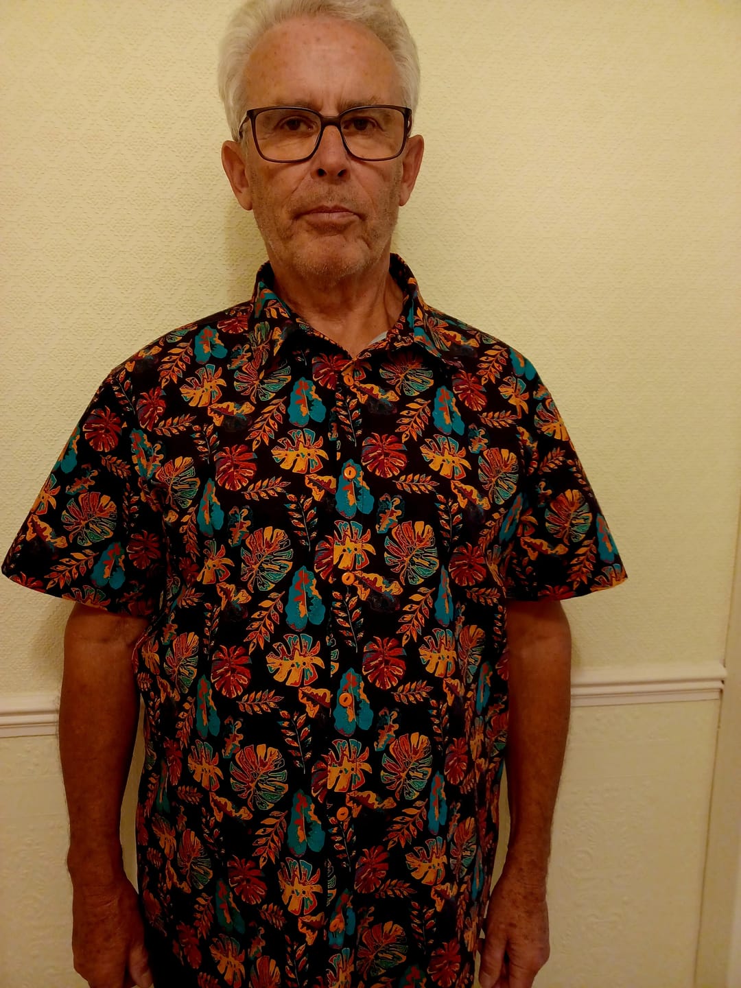 Customer photo review of Dark Tropics Rose & Hubble Cotton Poplin Fabric