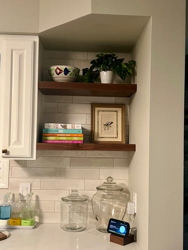 Customer photo review of Walnut Floating Shelves