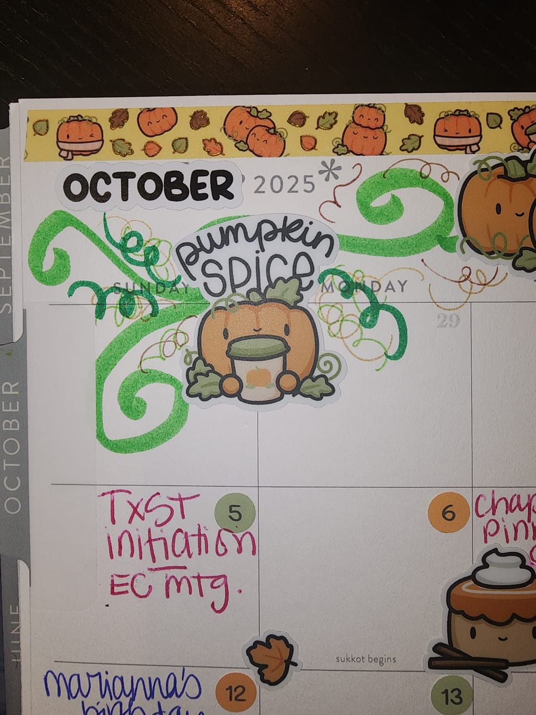 Customer photo review of Months - Bubble Text (S) Planner Stickers