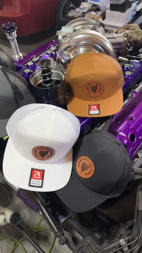 Customer photo review of Custom Leather Patch Trucker Hat - Richardson 355