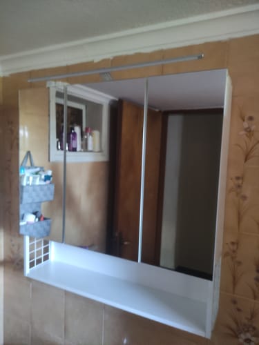 Customer photo review of Ντουλάπι Καθρέφτη Μπάνιου με φωτισμό Ντουλάπι Μπάνιου Τοίχου μοντέρνο, λευκό χρυσο BB-K124A10