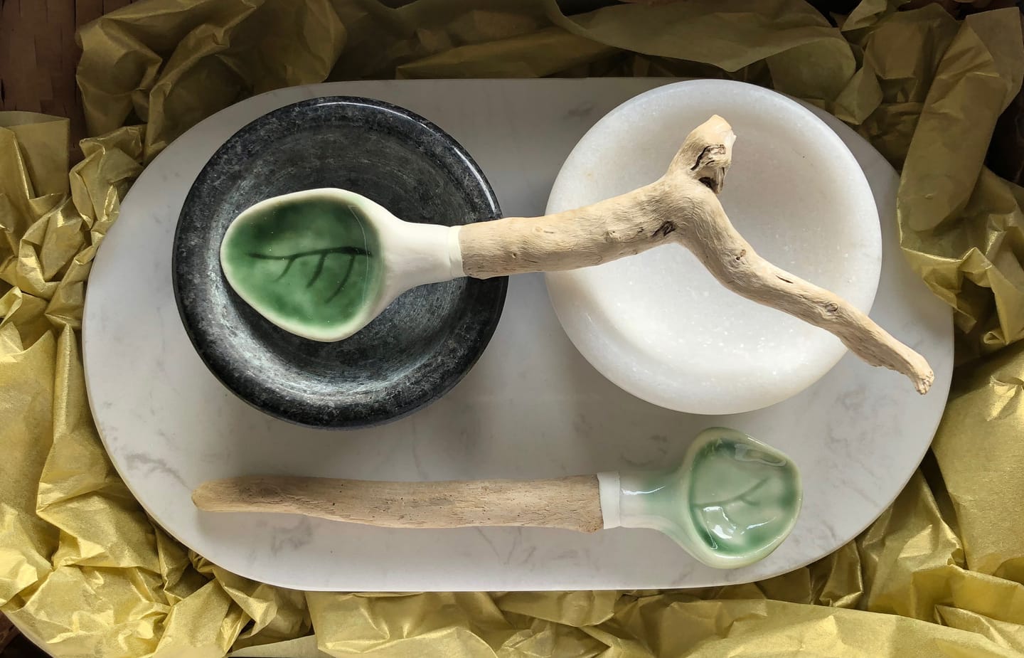 Customer photo review of White Marble Oval Tray