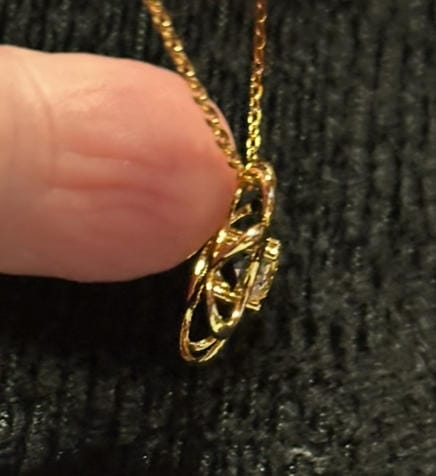 Customer photo review of Alexis 18k White Gold Plated Flower Pendant Necklace with Swarovski Crystal