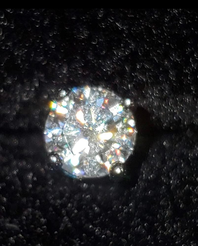 Customer photo review of Moissanite by Cate & Chloe Vera 18k Gold Plated 925 Sterling Silver Stud Earrings 0.2tcw