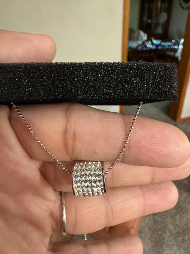 Customer photo review of Anabelle 18k White Gold Plated Pendant Necklace with Swarovski Crystals