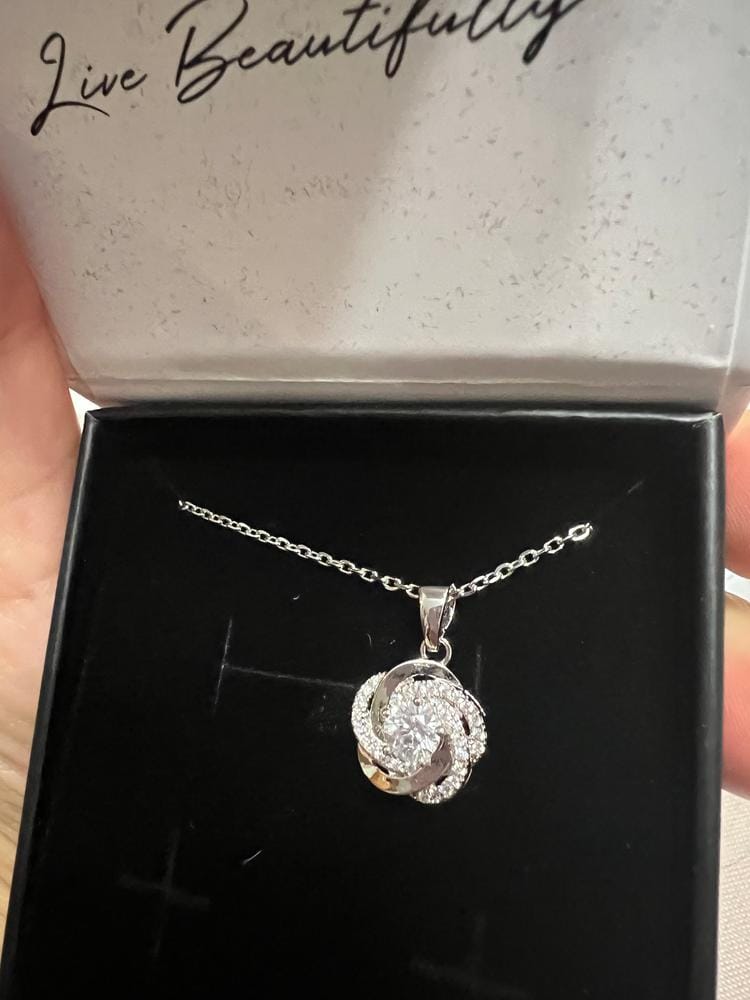 Customer photo review of Stella 18k White Gold Plated Crystal Pendant Necklace with Simulated Diamond Crystals
