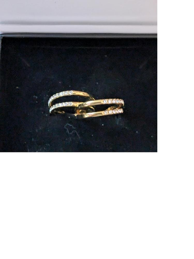 Customer photo review of Corina 18k White Gold Plated 20mm Hoop Earrings with Swarovski Crystals
