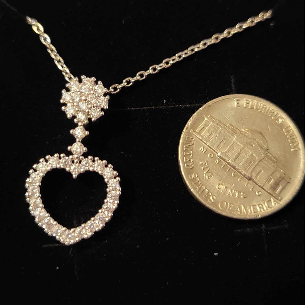 Customer photo review of Brynn 18k White Gold Plated Heart Pendant Necklace with Swarovski Crystals