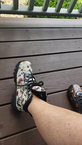 Customer photo review of Twilight Watcher Outdoor Boots - Water Resistant Vegan Leather Trekking Shoes with Durable Soles