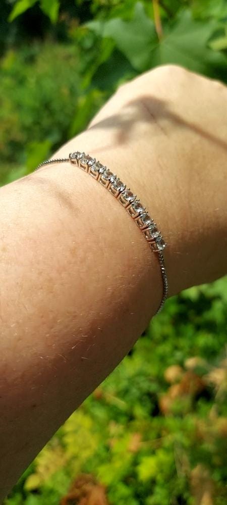 Customer photo review of Cameron 18k White Gold Plated Bracelet with Swarovski Crystals