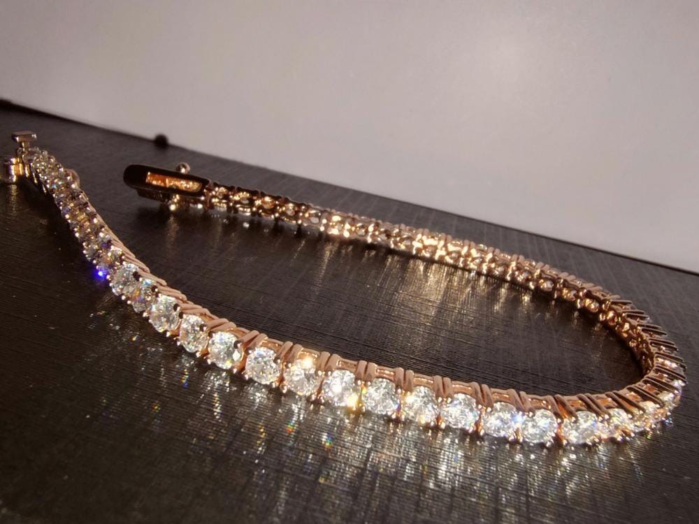 Customer photo review of Joelle 18k White Gold Plated Tennis Bracelet with Simulated Diamond Crystals