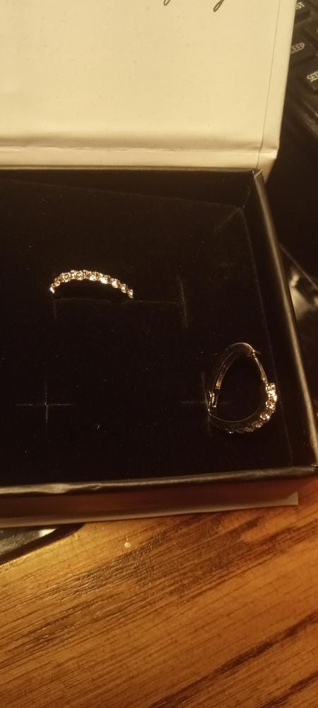 Customer photo review of Waverly 18k White Gold Plated 16mm Hoop Earrings with Swarovski Crystals