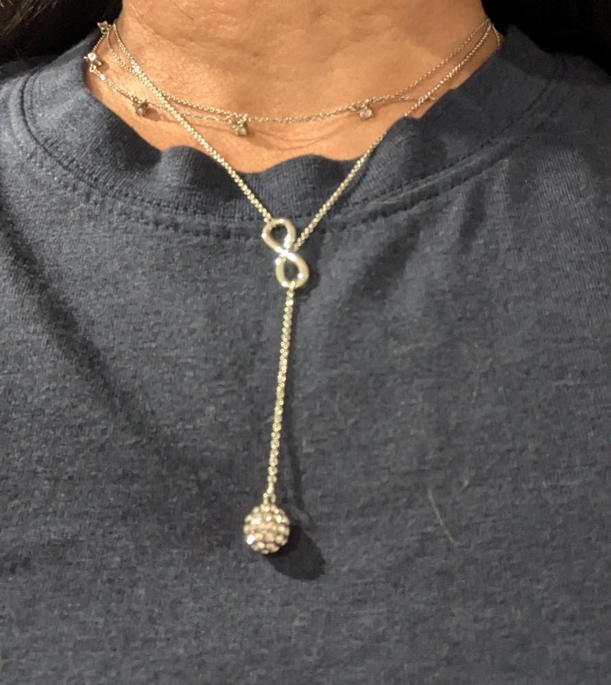Customer photo review of Sonya 18k White Gold Plated Silver Y-Necklace with Swarovski Crystals - Fab Fav