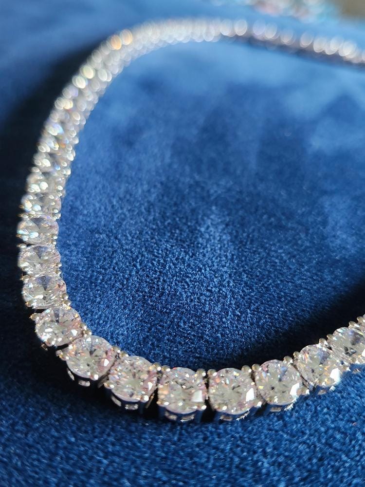Customer photo review of Priscilla 18k White Gold Plated Tennis Necklace with Simulated Diamond Crystals