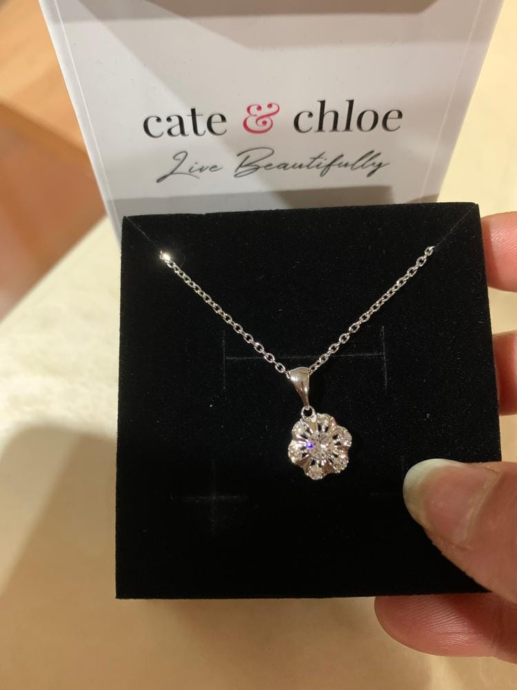 Customer photo review of Millie 18k White Gold Plated Necklace with Swarovski Crystals