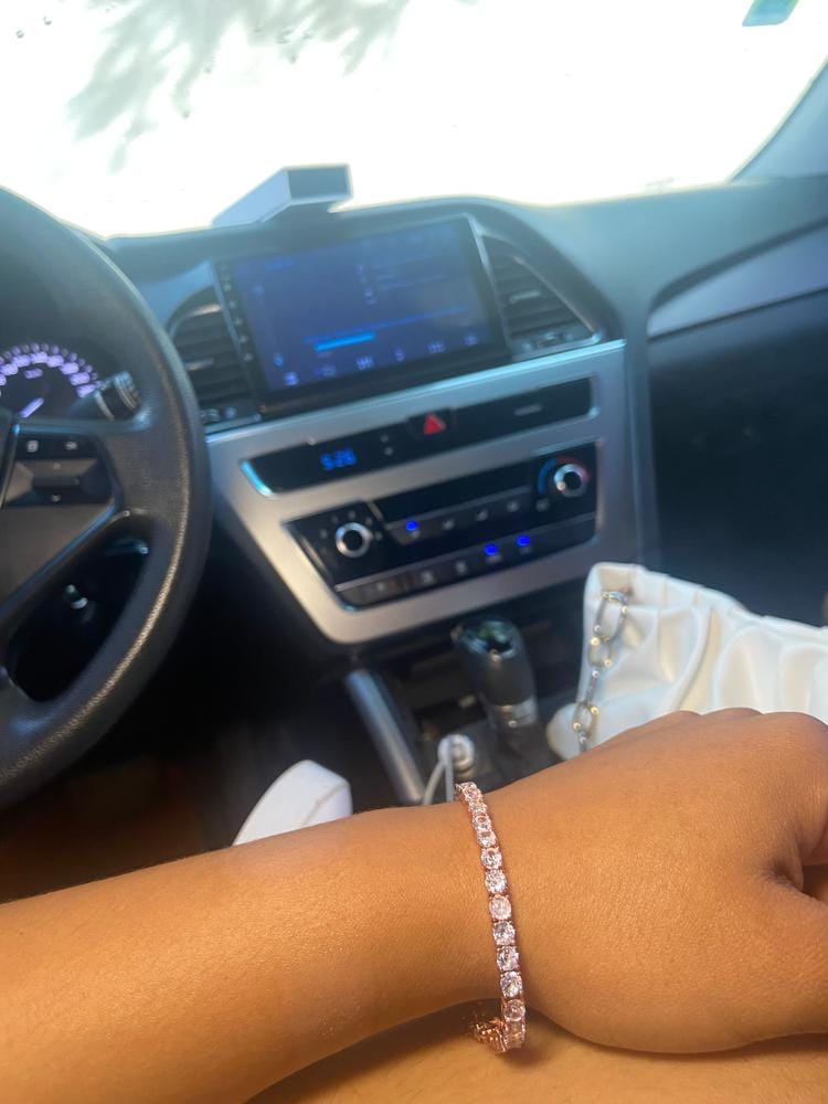 Customer photo review of Olivia 18k White Gold Plated Tennis Bracelet with Simulated Diamond Crystals