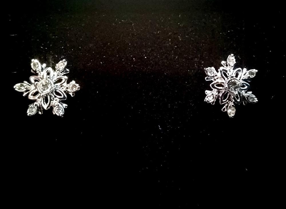 Customer photo review of Sunny 18k White Gold Plated Crystal Stud Earrings with Swarovski Crystals