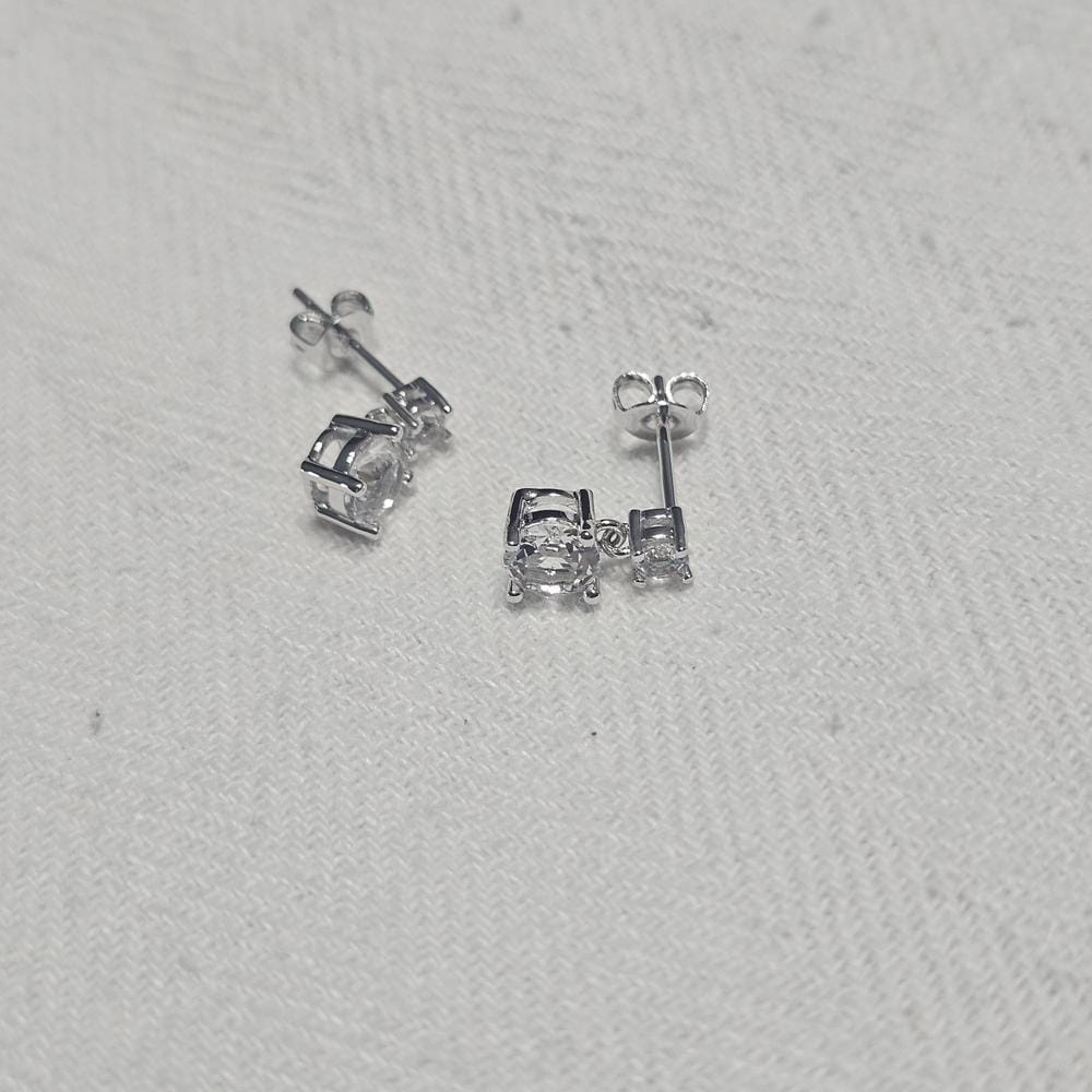 Customer photo review of Jasmine 18k White Gold Plated Drop Earrings with Swarovski Crystals