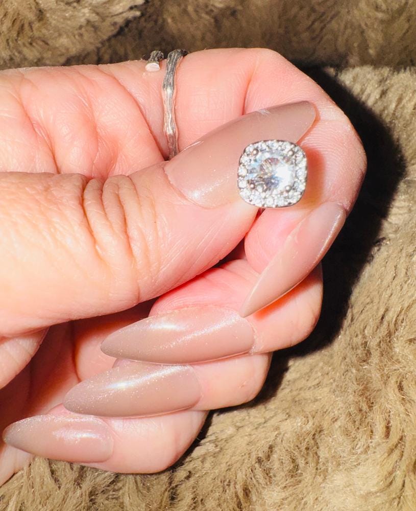 Customer photo review of Bianca 18k White Gold Plated 25mm Silver Hoop Earrings with Swarovski Crystals