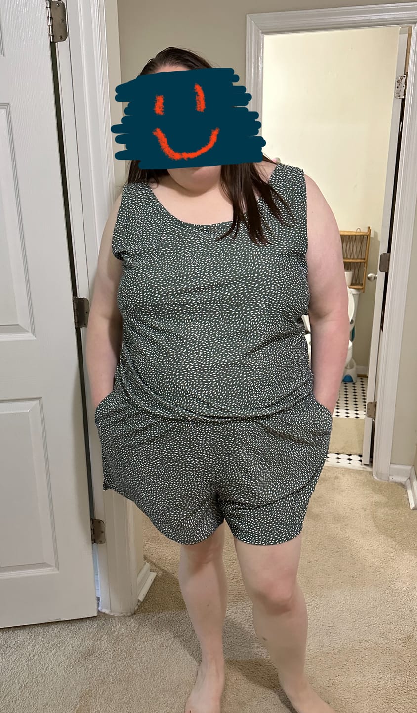 Customer photo review of sage swim romper