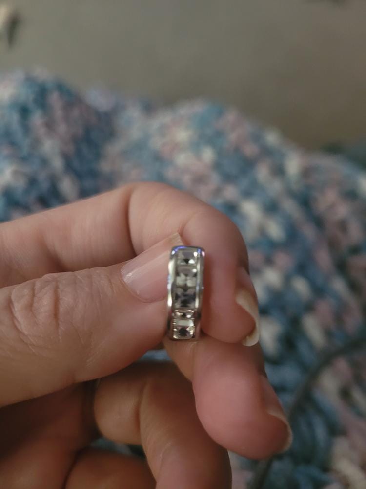 Customer photo review of Giselle 18k White Gold Plated 15mm Hoop Crystal Earrings with Swarovski Crystals