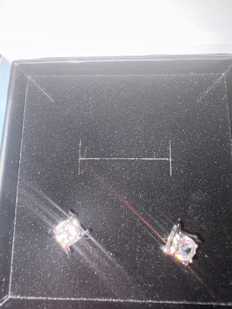 Customer photo review of Lorelei 18k White Gold Plated Stud Earrings with Round Swarovski Crystals - Fab Fav