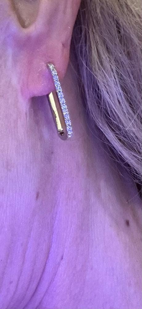 Customer photo review of Nadia 18k White Gold Plated 24mm Hoop Earrings with Swarovski Crystals