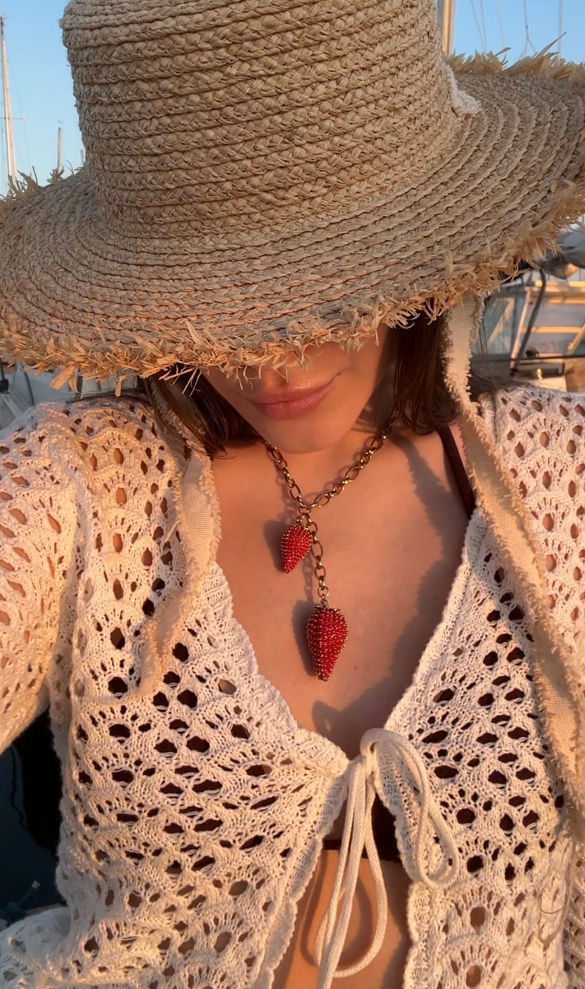 Customer photo review of Strawberry Kiss Necklace