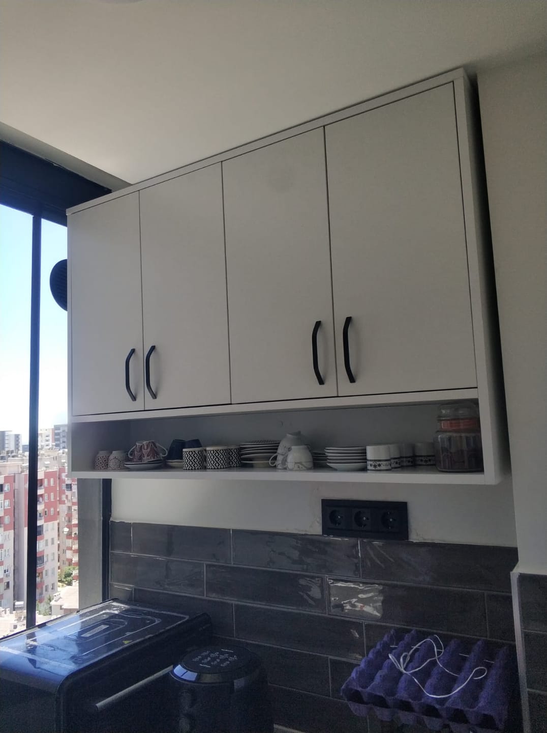 Customer photo review of Rani JE199 Kahve Köşesi Çok Amaçlı Dolap Üst Modül Mutfak Rafı Beyaz