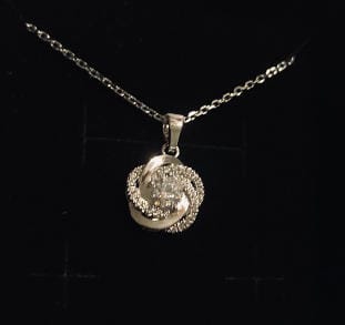 Customer photo review of Stella 18k White Gold Plated Crystal Pendant Necklace with Simulated Diamond Crystals