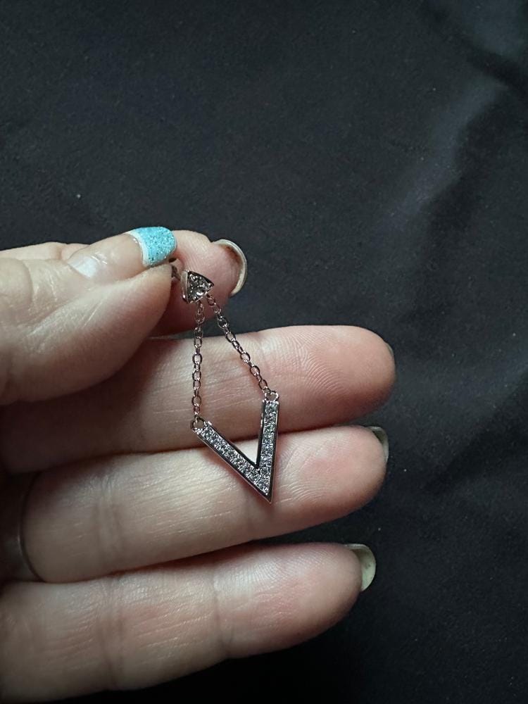 Customer photo review of Francesca 18k White Gold Plated Dangle Earrings with Swarovski Crystals - Fab Fav