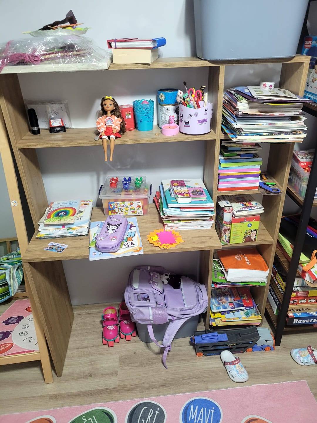 Customer photo review of Rani HA104 Kitaplıklı Raflı Bilgisayar Çalışma Masası Sepet Ceviz