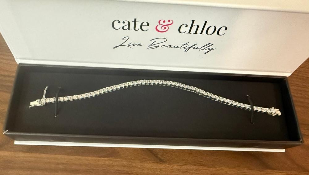 Customer photo review of Kaylee 18k White Gold Plated Tennis Bracelet with Simulated Diamond Crystals