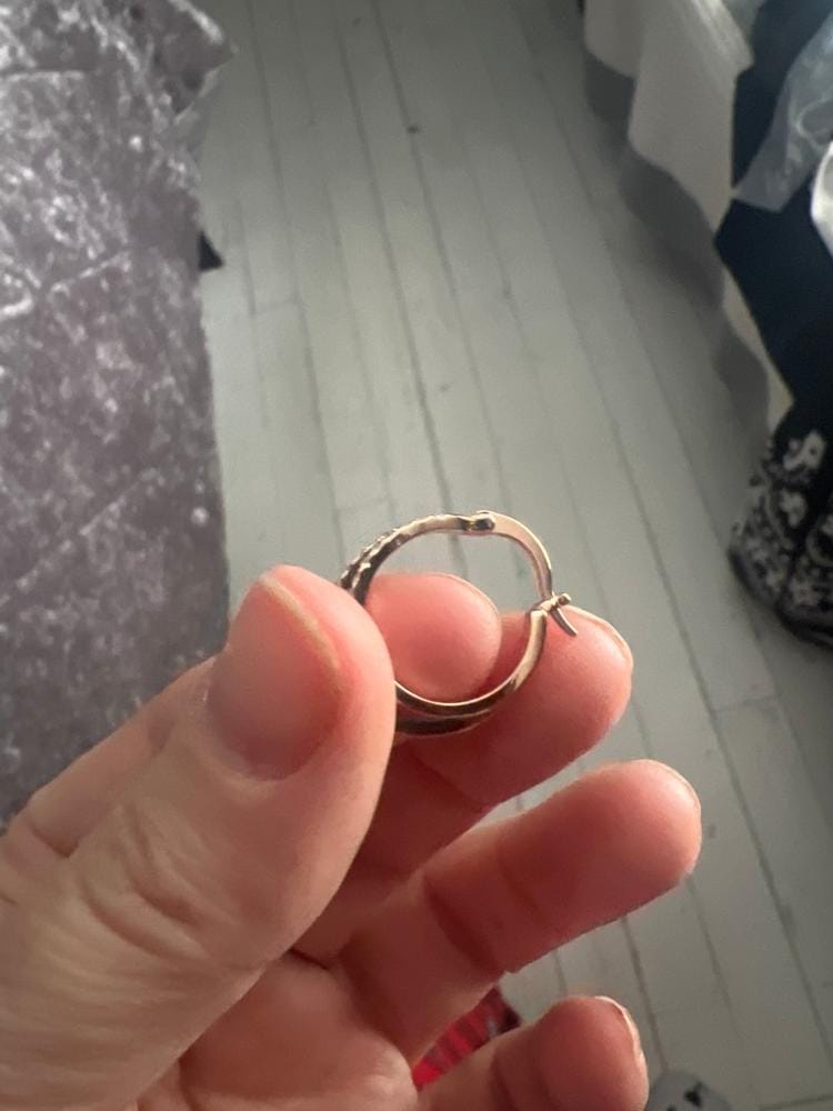 Customer photo review of Corina 18k White Gold Plated 20mm Hoop Earrings with Swarovski Crystals