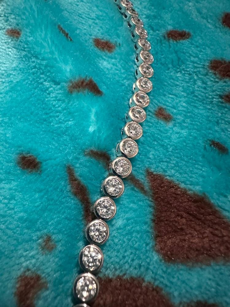 Customer photo review of Joelle 18k White Gold Plated Tennis Bracelet with Simulated Diamond Crystals