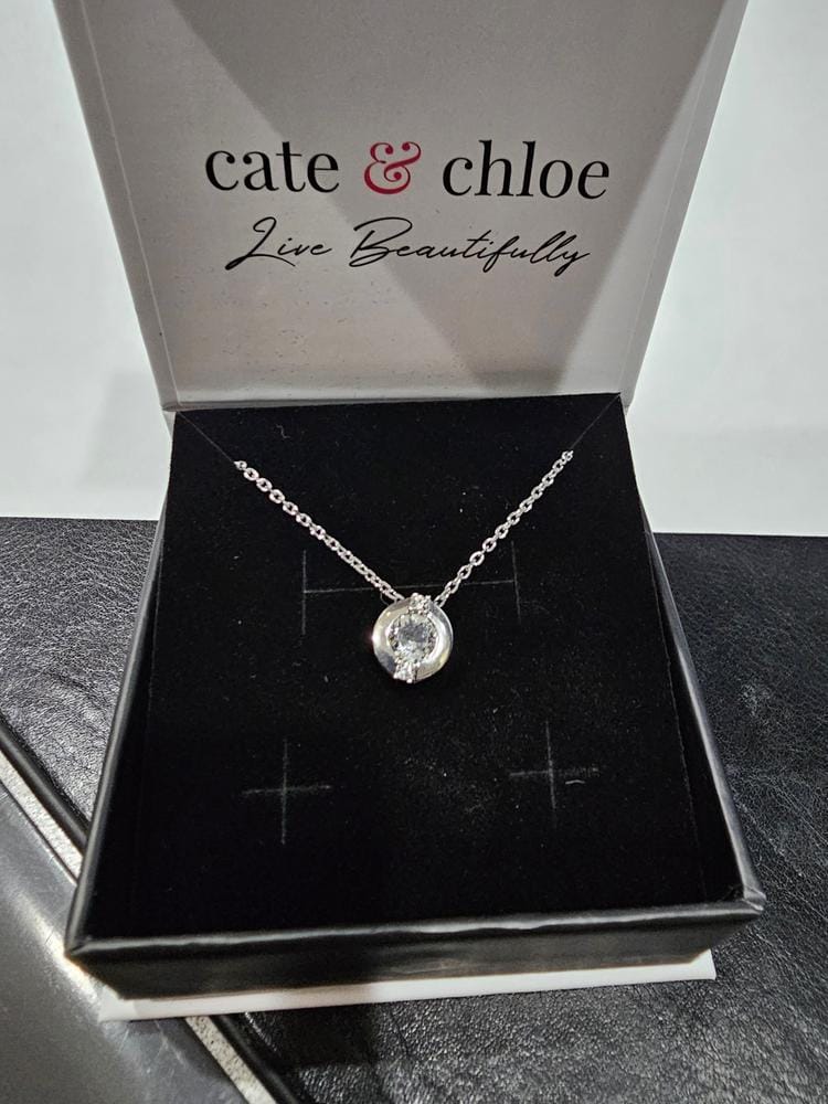 Customer photo review of Zara 18k White Gold Plated Pendant Necklace with Round Cut Swarovski Crystals