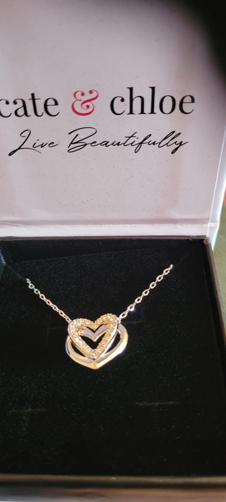Customer photo review of Cathy 18k White Gold Plated Necklace with Swarovski Crystals