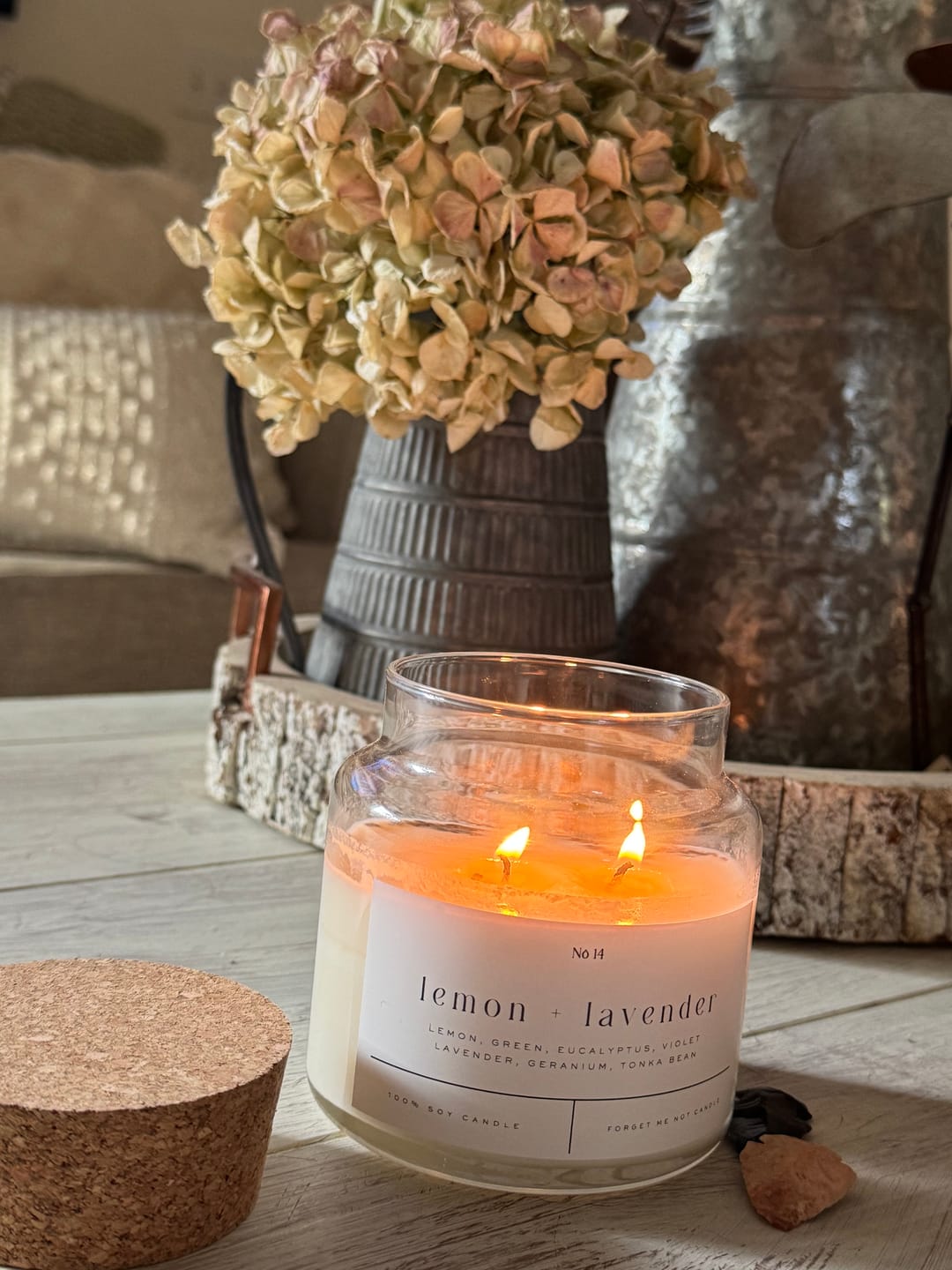 Customer photo review of Lemon + Lavender 22 oz Glass Candle