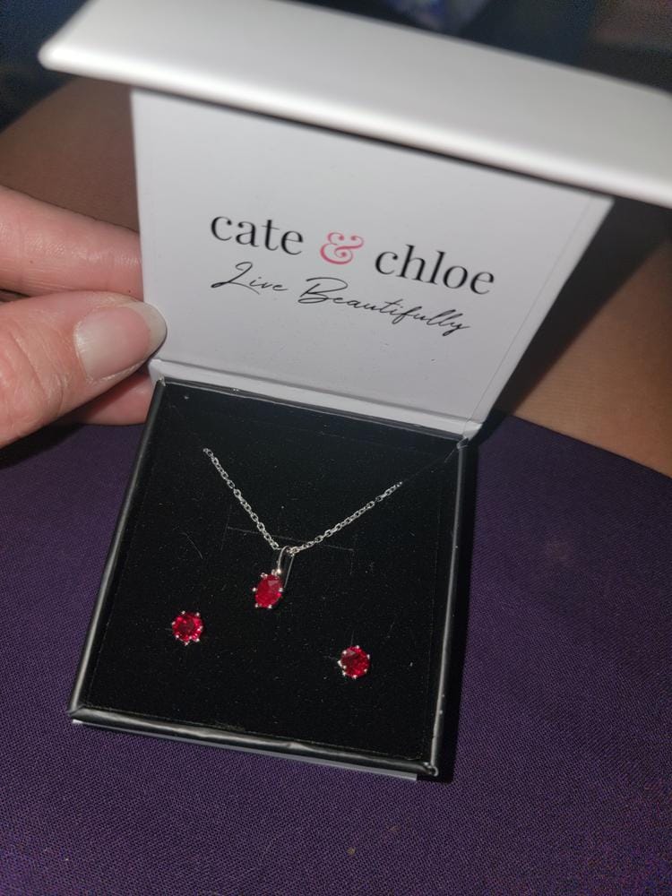 Customer photo review of Birthstone Earrings 18k White Gold Plated Stud Earrings with 1ct Solitaire Swarovski Crystals