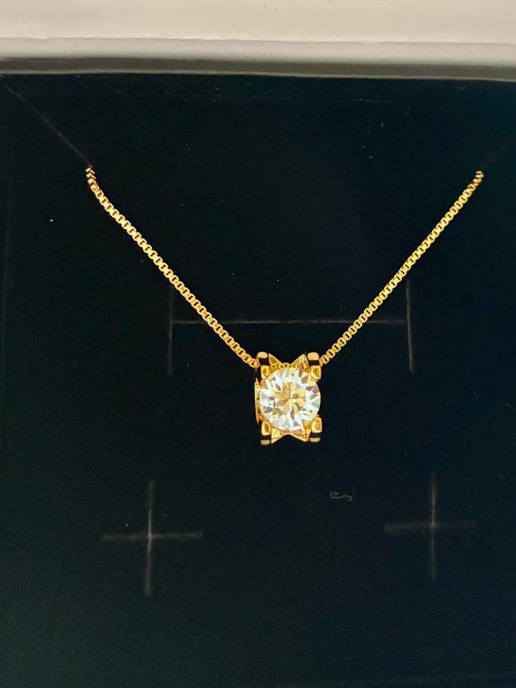 Customer photo review of Clara 18k White Gold Plated Pendant Necklace with Solitaire Round Cut Swarovski Crystal