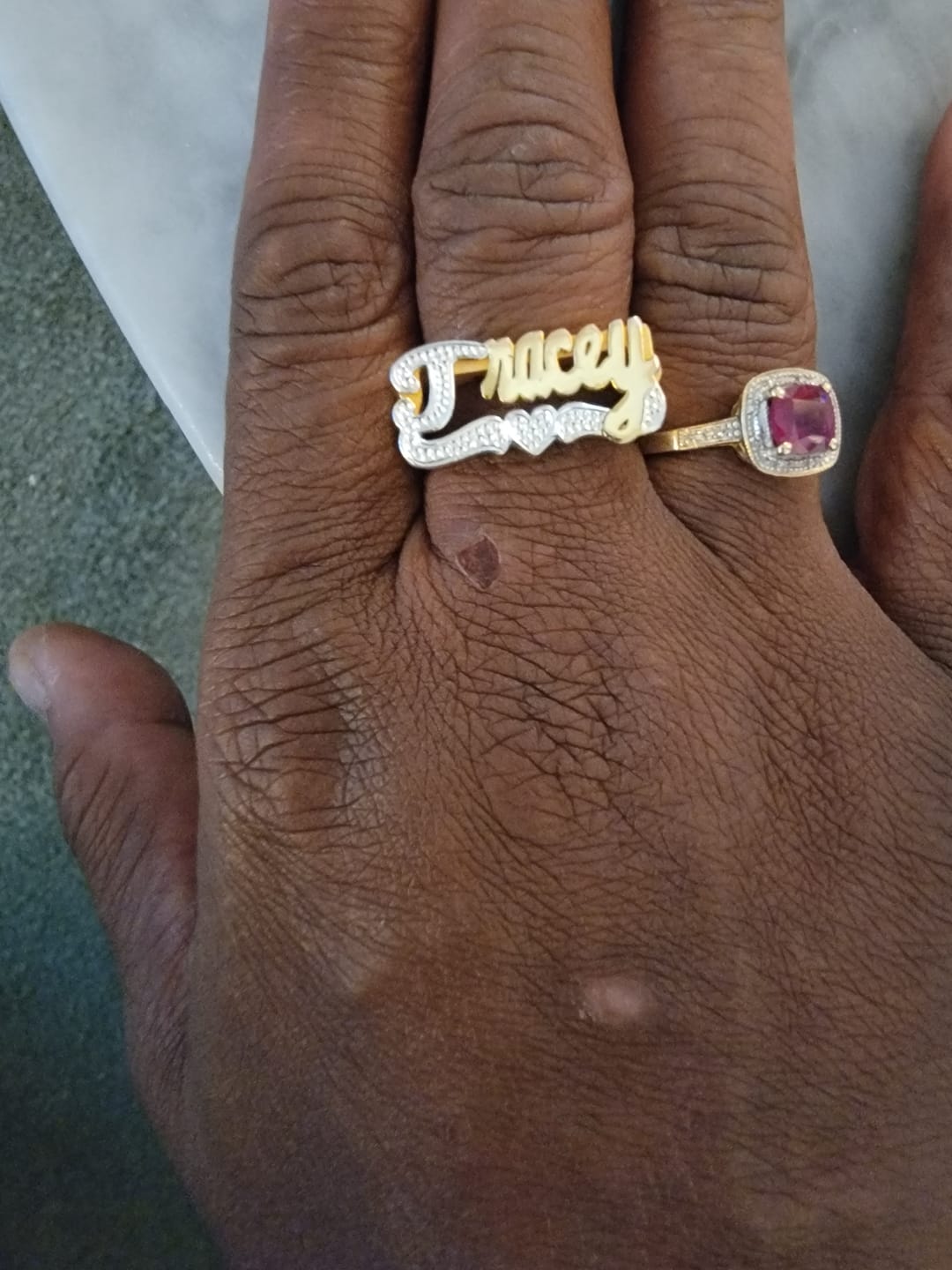 Customer photo review of Personalized Name Ring - Custom Name Ring