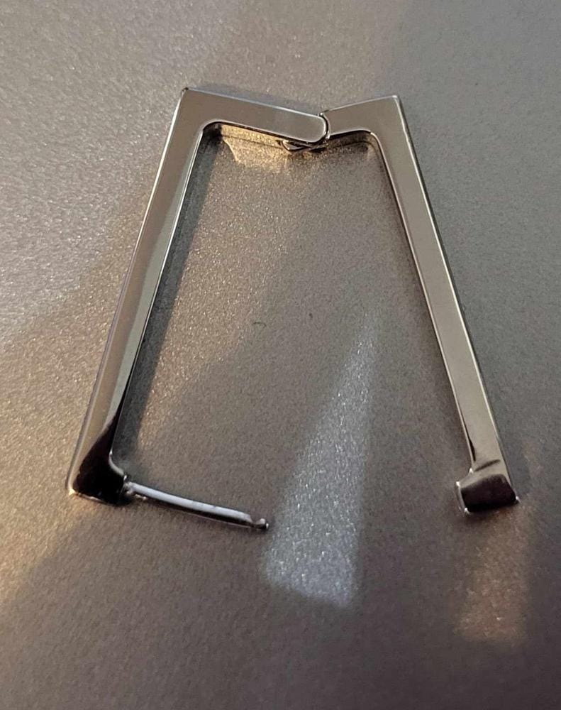 Customer photo review of Annalise 18k White Gold Plated 24mm Silver Square  Hoop Earrings