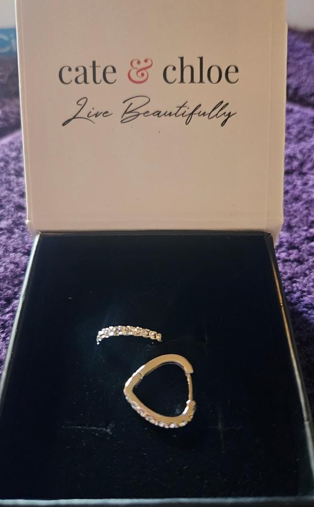 Customer photo review of Waverly 18k White Gold Plated 16mm Hoop Earrings with Swarovski Crystals