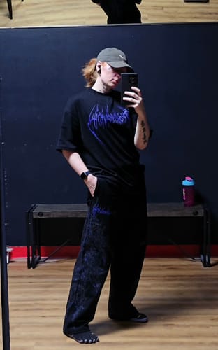 Customer photo review of Cyber Scythe Uncuffed luxury sweatpants [DUSK]