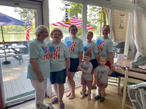 Customer photo review of USA Flag & Flowers - 4th Of July DTF Transfer