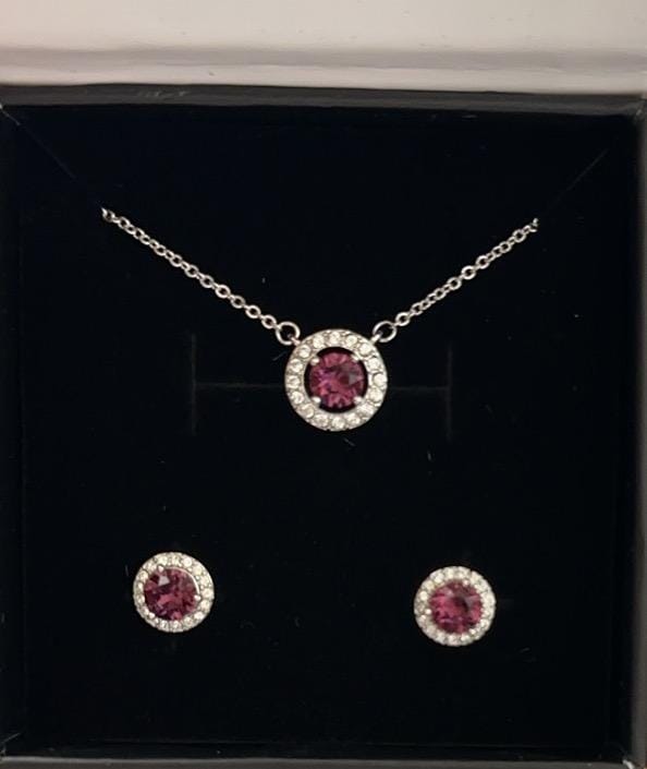 Customer photo review of Royal Birthstone 18k White Gold Plated Halo Stud Earrings with Round Cut Swarovski Crystals