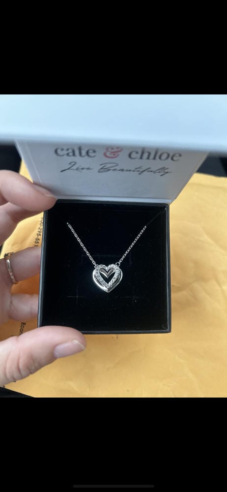 Customer photo review of Cathy 18k White Gold Plated Necklace with Swarovski Crystals